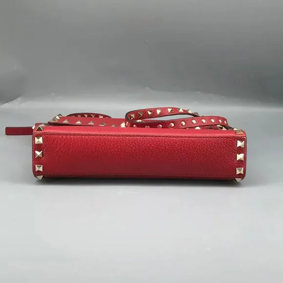 Valentino Garavani Rockstud Small Crossbody Bag Red Grainy Calfskin - Picture 5 of 15